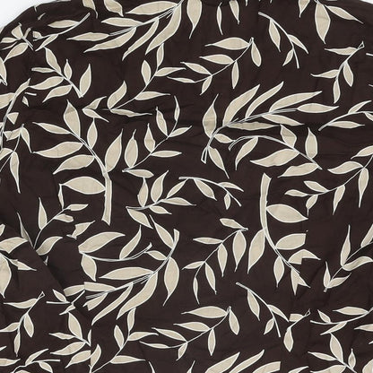 Womens UK Size 10 E-vie Brown Basic Button-Up