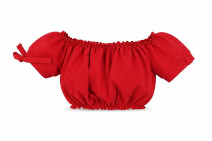 Womens UK Size 8 New Look Red Cropped T-Shirt