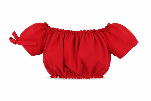 Womens UK Size 8 New Look Red Cropped T-Shirt