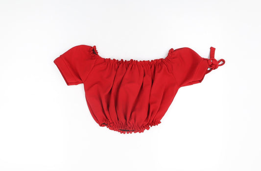 Womens UK Size 8 New Look Red Cropped T-Shirt