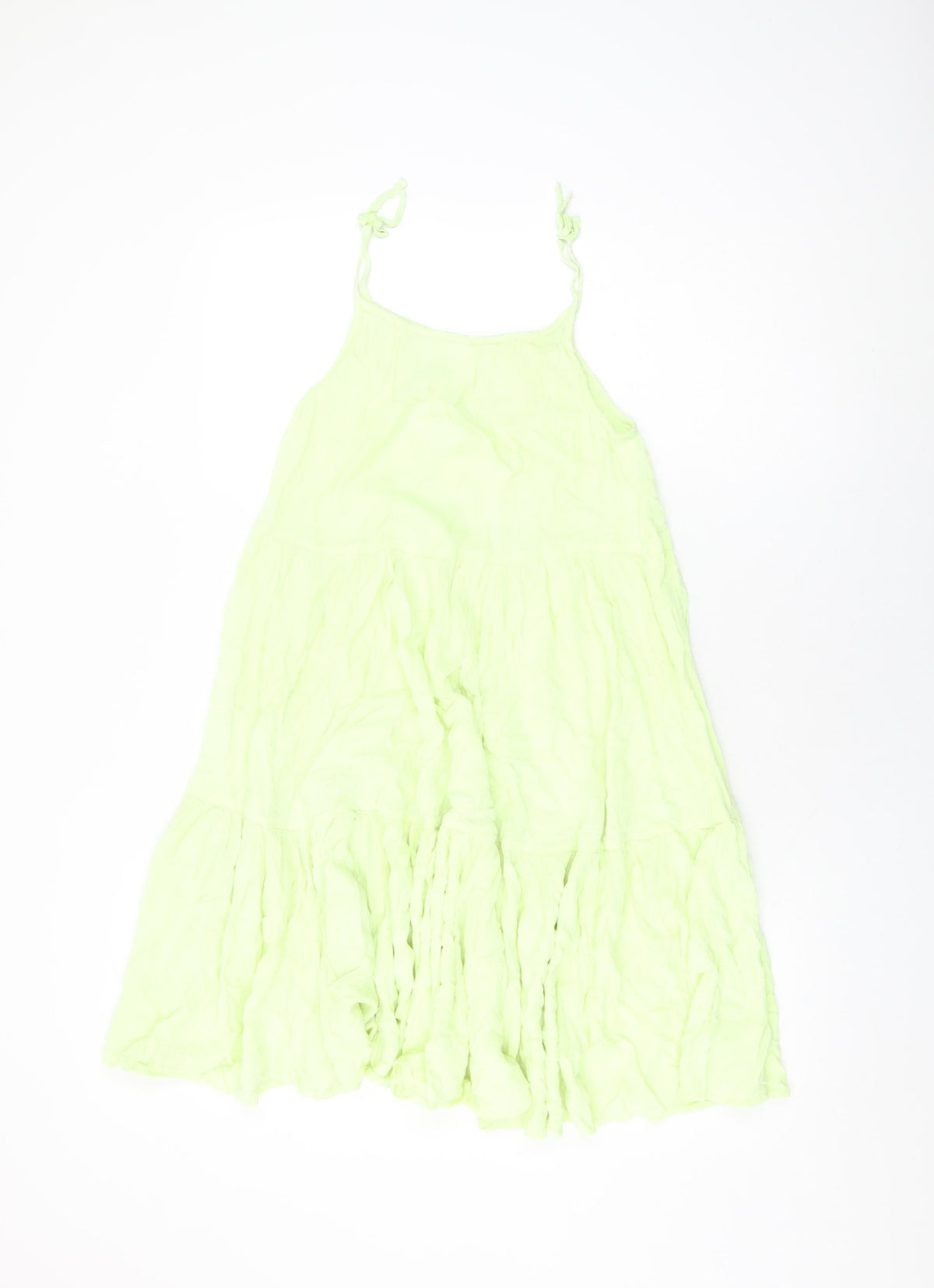 Next Girls Green Viscose Shift Size 14 Years Round Neck Pullover