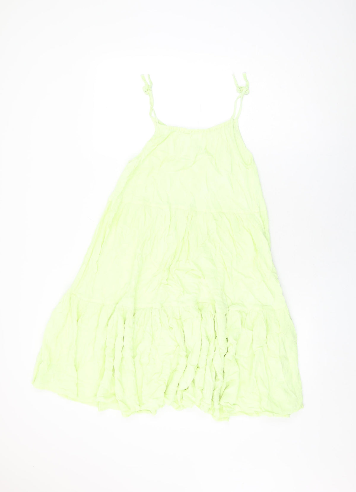 Next Girls Green Viscose Shift Size 14 Years Round Neck Pullover