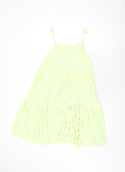Next Girls Green Viscose Shift Size 14 Years Round Neck Pullover