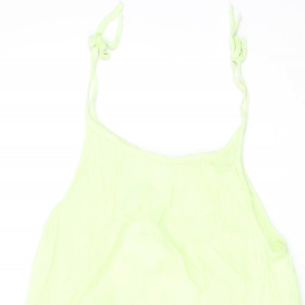 Next Girls Green Viscose Shift Size 14 Years Round Neck Pullover