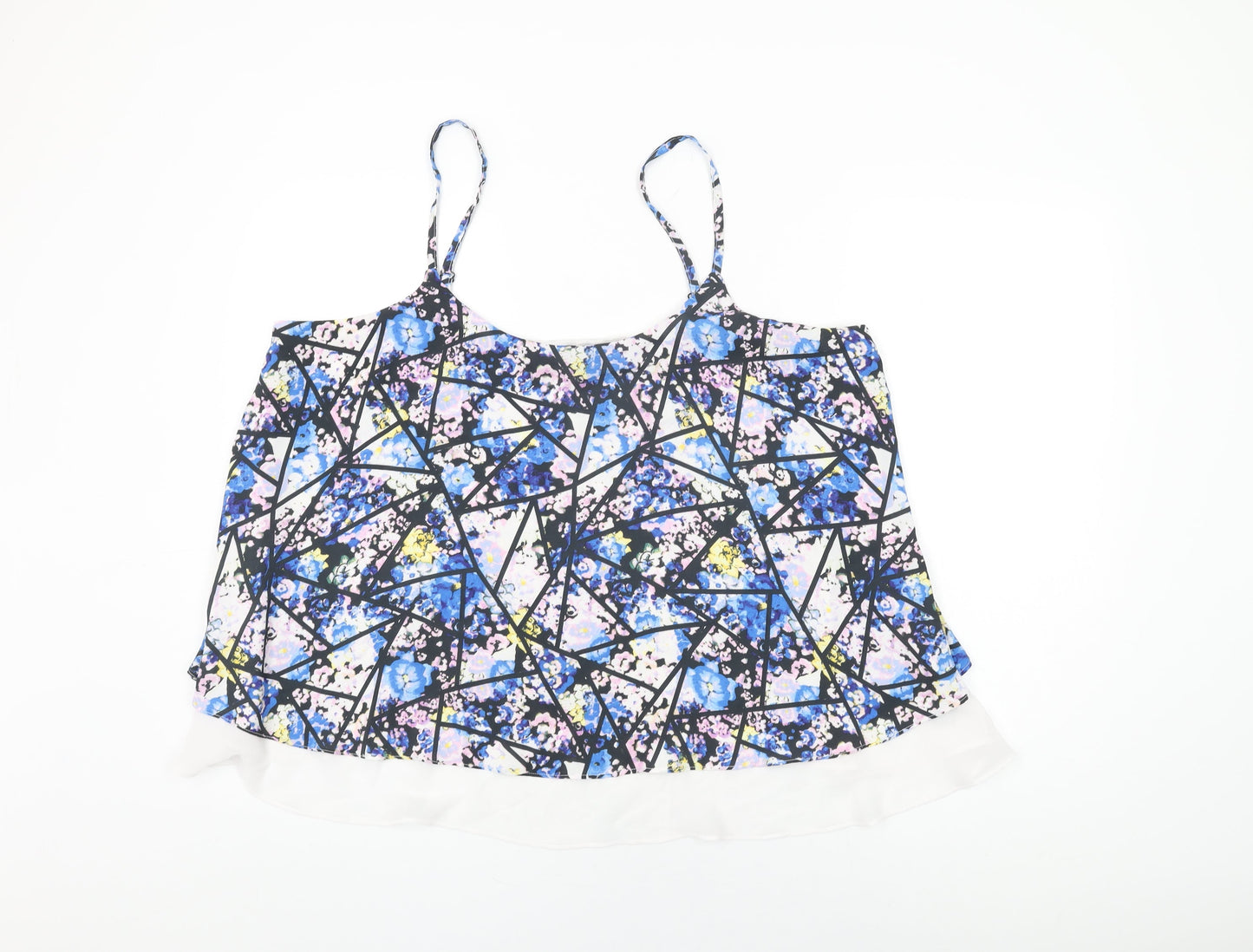 Definitions Womens Multicoloured Floral Polyester Camisole T-Shirt Size 22 V-Neck