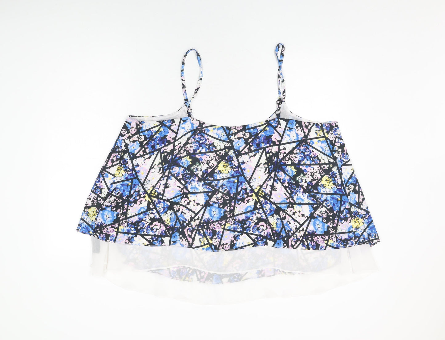 Definitions Womens Multicoloured Floral Polyester Camisole T-Shirt Size 22 V-Neck