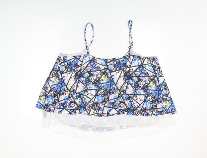 Definitions Womens Multicoloured Floral Polyester Camisole T-Shirt Size 22 V-Neck