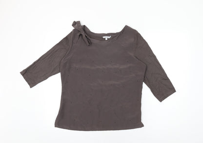 Womens UK Size 12 Per Una Grey Basic T-Shirt