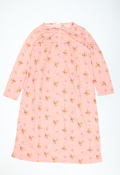 Afibel Womens Pink Floral Polyester Top Dress Size 14 Button