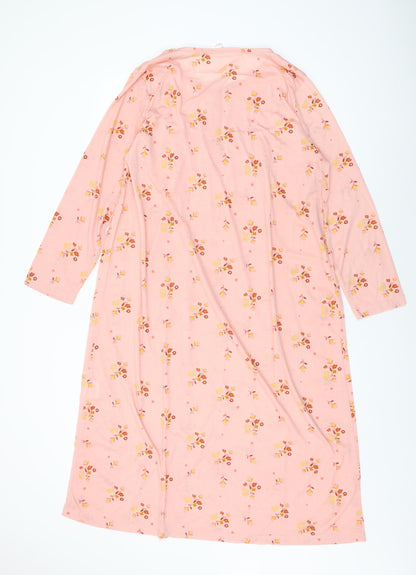 Afibel Womens Pink Floral Polyester Top Dress Size 14 Button