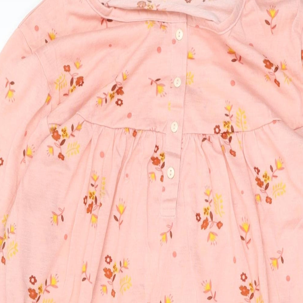Afibel Womens Pink Floral Polyester Top Dress Size 14 Button