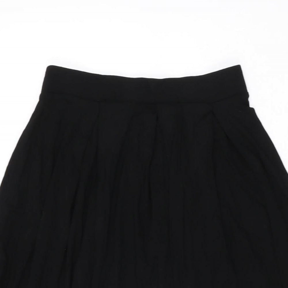 ASOS Womens Black Viscose Swing Skirt Size 8