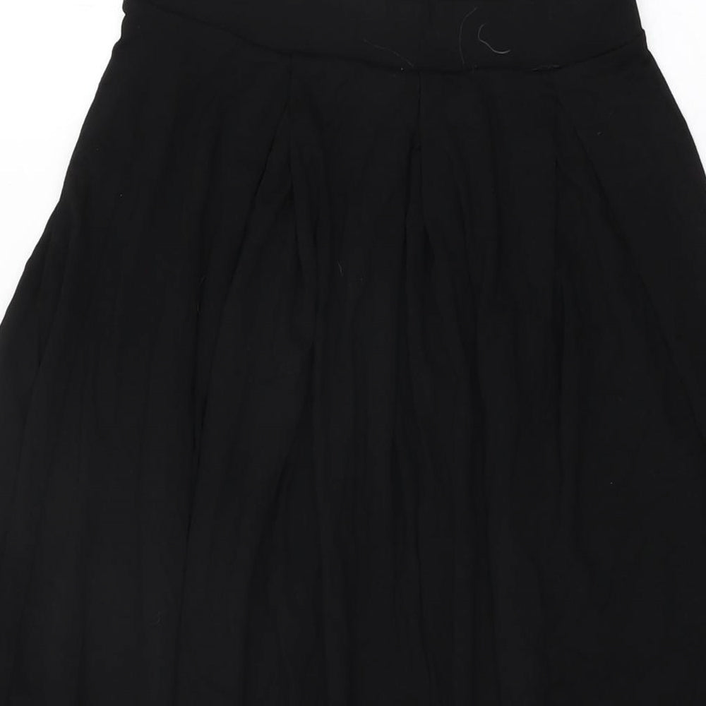 ASOS Womens Black Viscose Swing Skirt Size 8