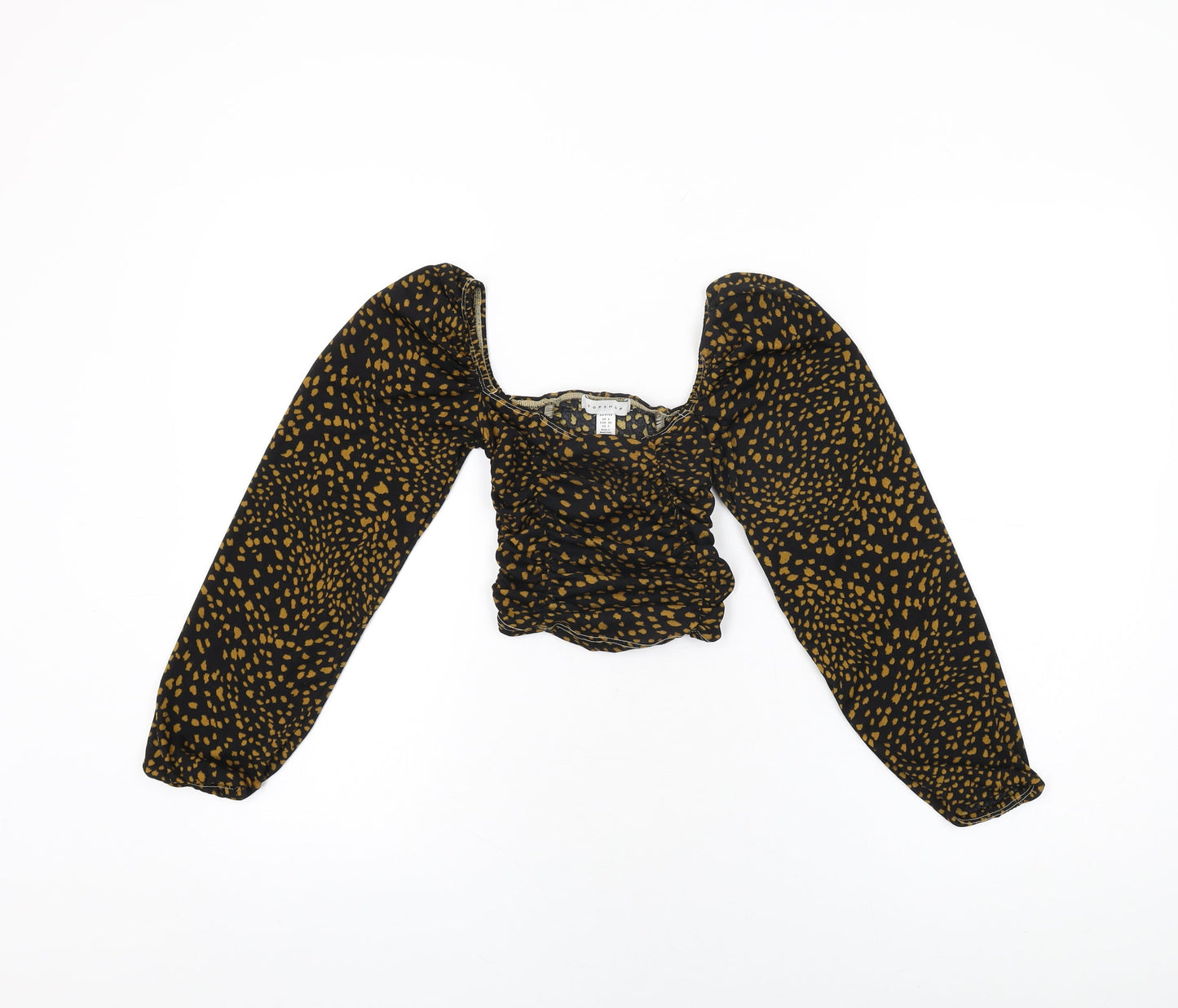 Womens UK Size 6 Topshop Black Cropped T-Shirt
