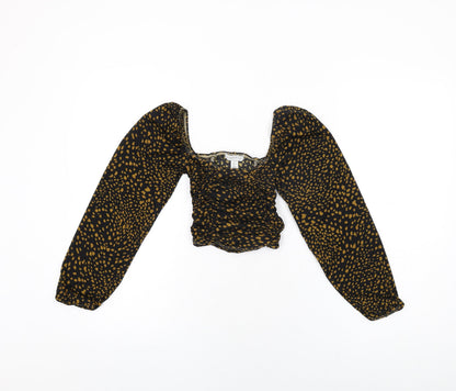 Womens UK Size 6 Topshop Black Cropped T-Shirt