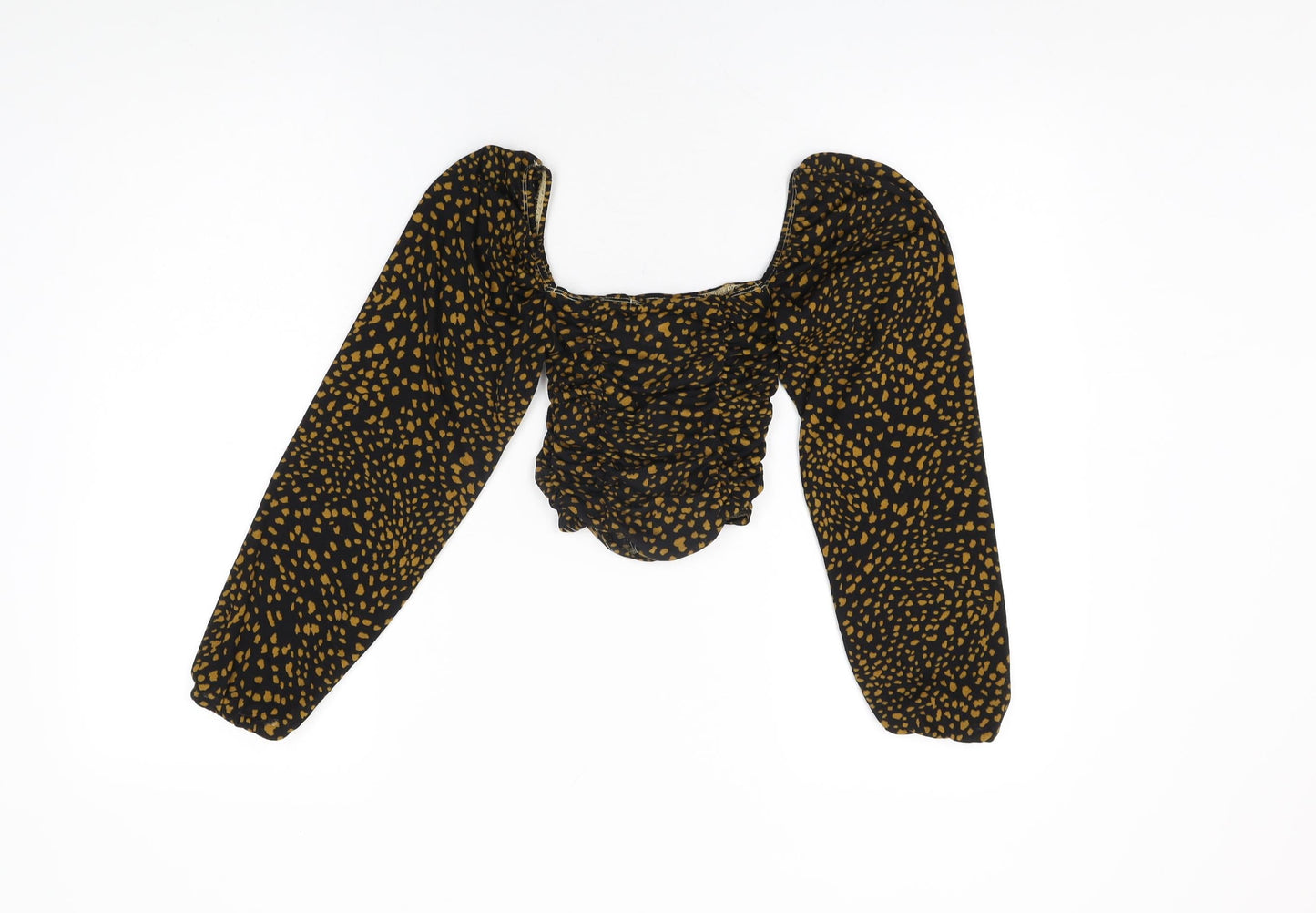 Womens UK Size 6 Topshop Black Cropped T-Shirt