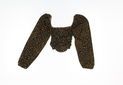 Womens UK Size 6 Topshop Black Cropped T-Shirt