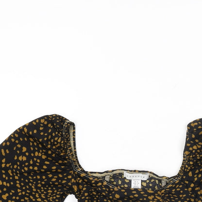 Womens UK Size 6 Topshop Black Cropped T-Shirt