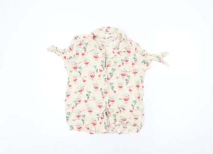 Womens UK Size M Mango Ivory Basic Button-Up