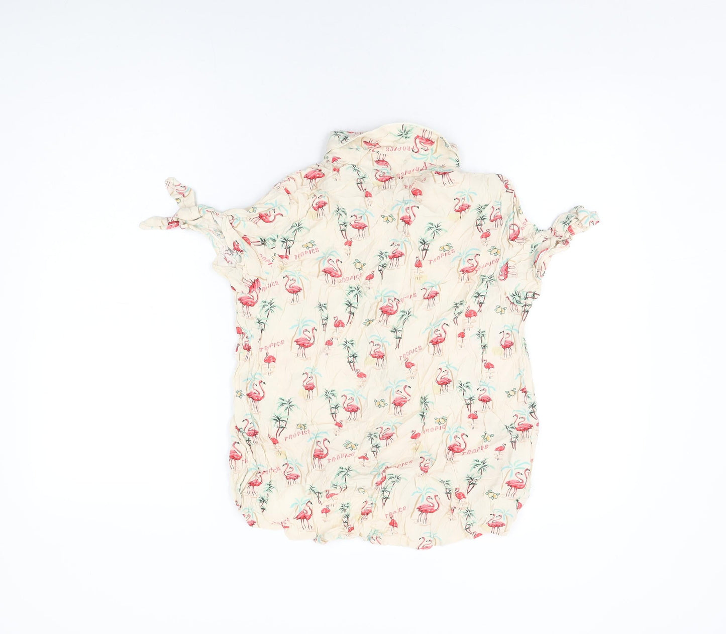 Womens UK Size M Mango Ivory Basic Button-Up