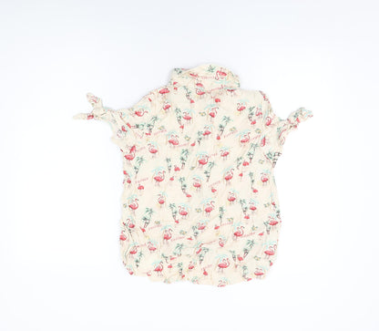 Womens UK Size M Mango Ivory Basic Button-Up