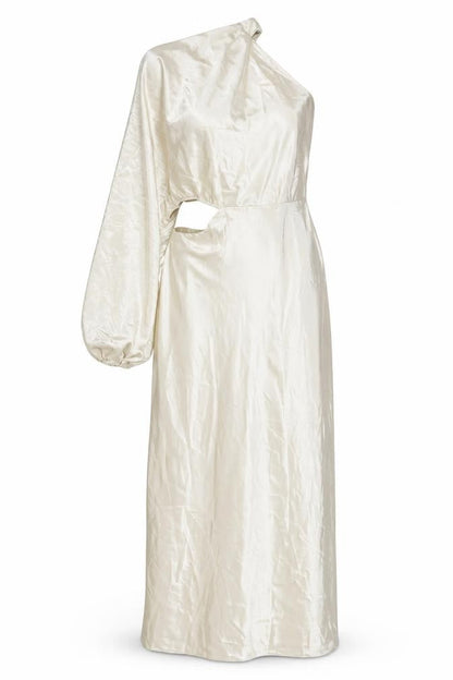 In the Style Womens Beige Polyester Maxi Size 14 One Shoulder Zip