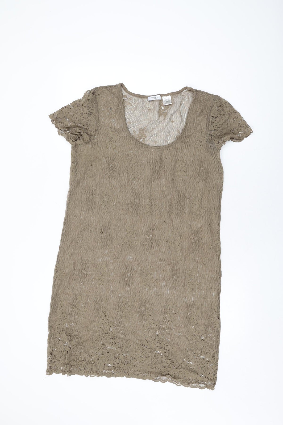 La Redoute Womens Brown Floral Nylon Shift Size 16 Round Neck Pullover