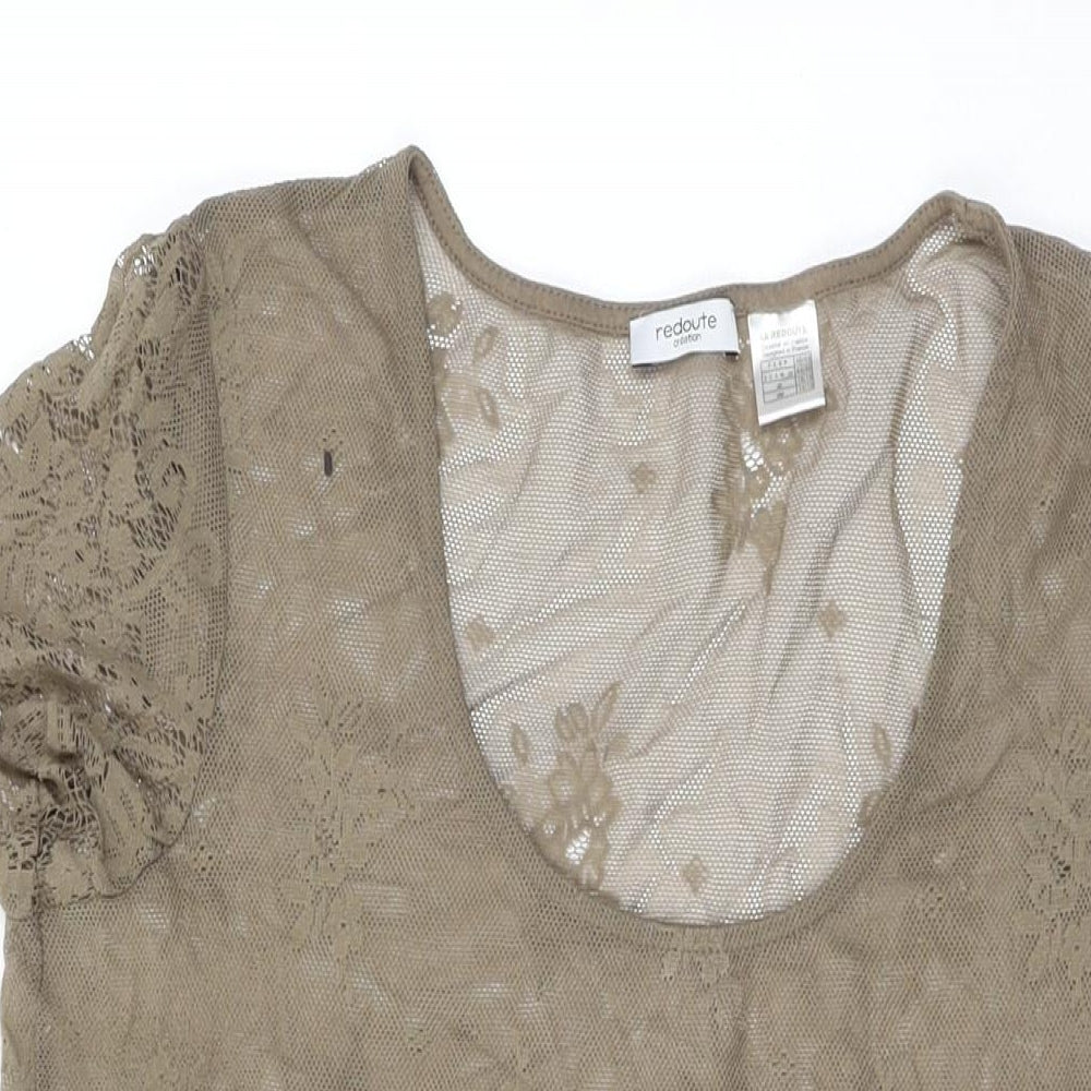 La Redoute Womens Brown Floral Nylon Shift Size 16 Round Neck Pullover