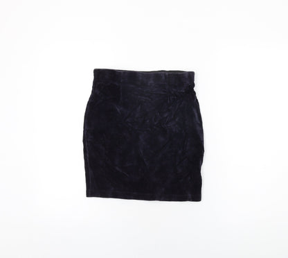 Womens UK Size 12 Warehouse Mini Velour Skirt