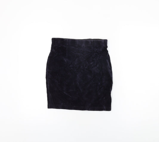 Womens UK Size 12 Warehouse Mini Velour Skirt