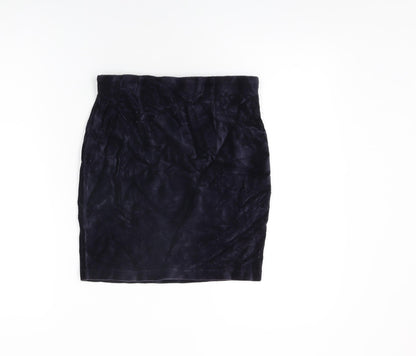Womens UK Size 12 Warehouse Mini Velour Skirt