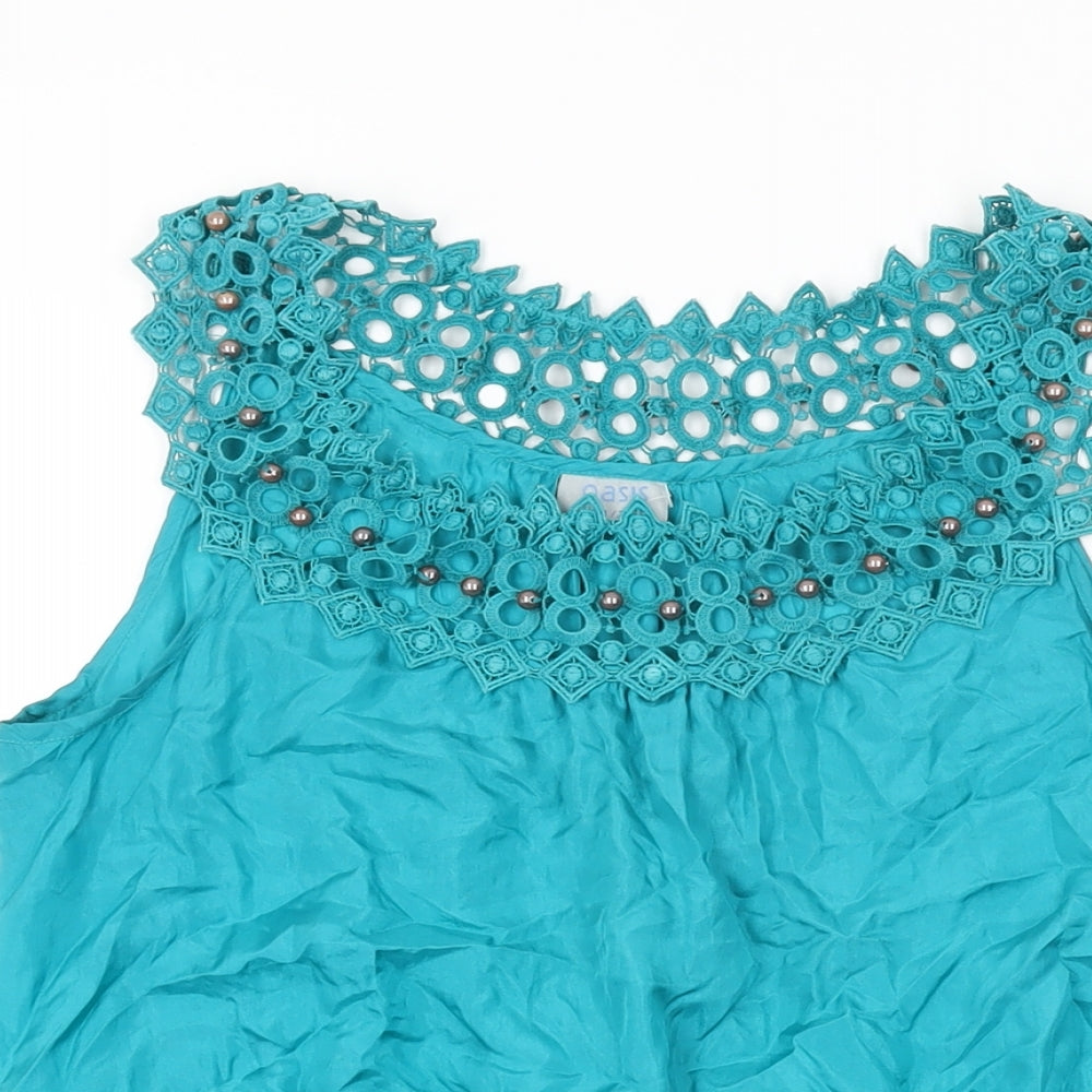 Womens UK Size 8 Oasis Blue Basic Blouse