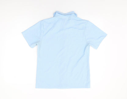 Trevira Womens Blue Polyester Basic Button-Up Size 16 Collared