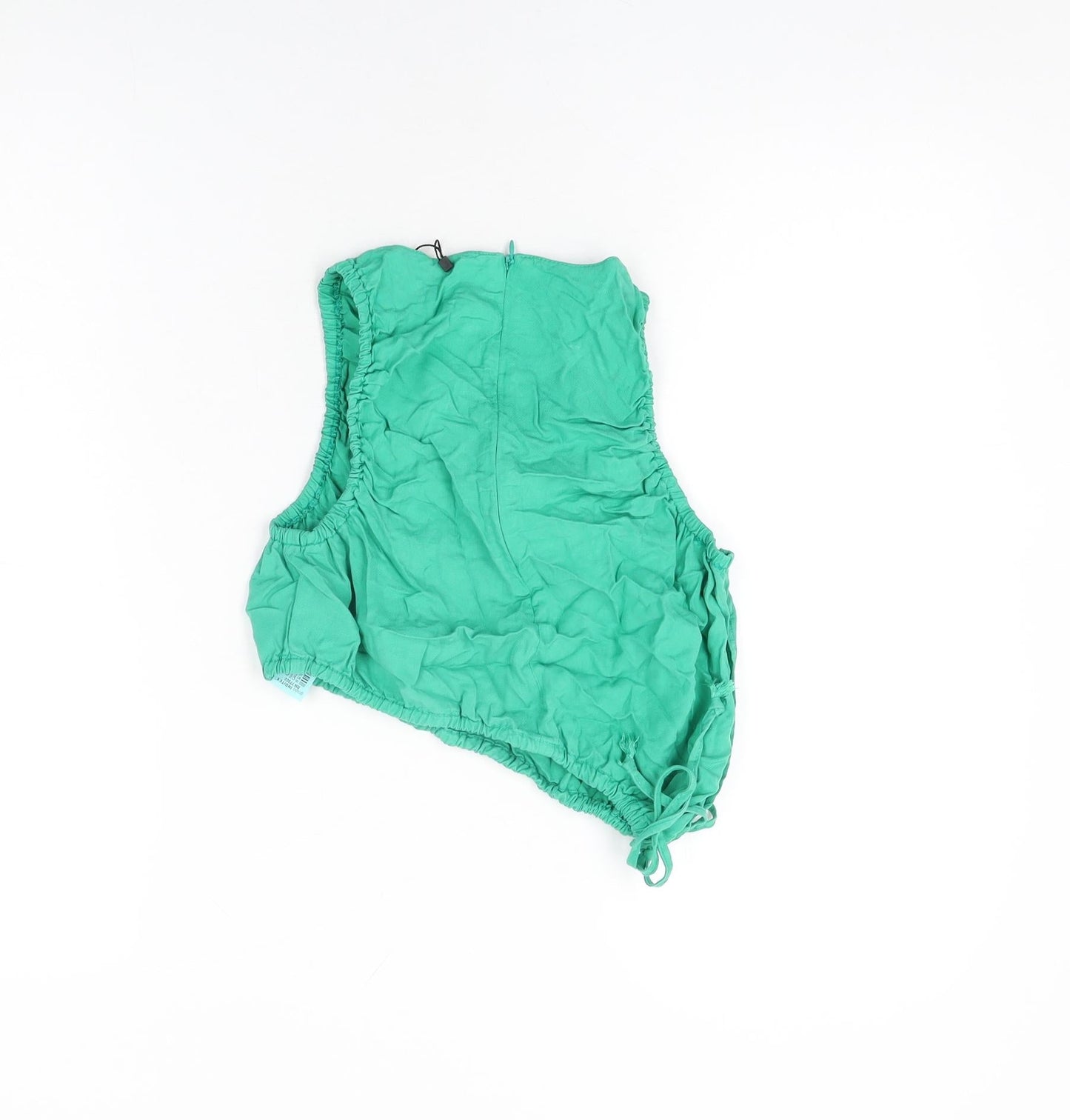 Womens UK Size S Zara Green Cropped T-Shirt