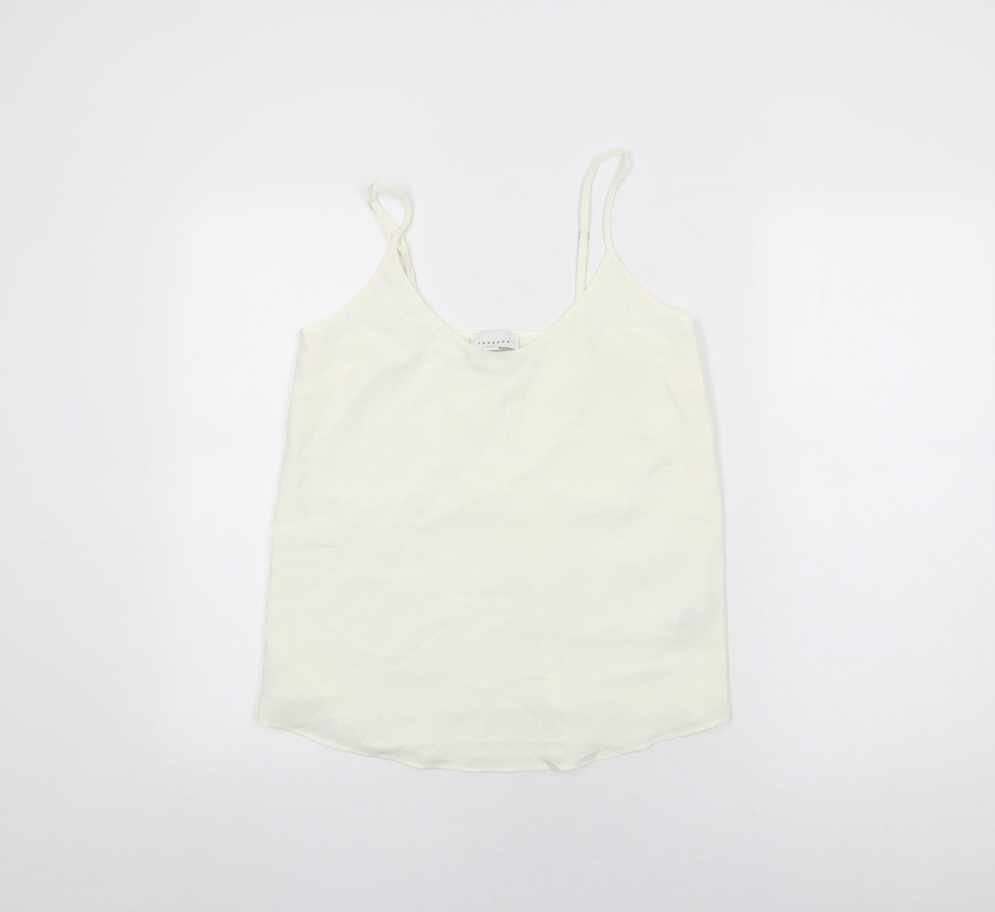 Womens UK Size 6 Topshop White Camisole T-Shirt