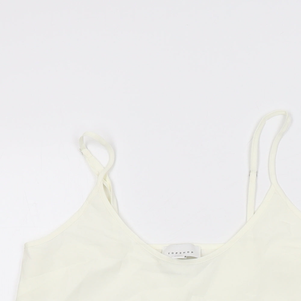 Womens UK Size 6 Topshop White Camisole T-Shirt