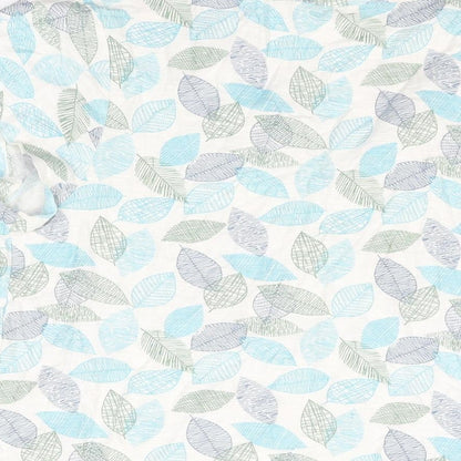 Tara Womens White Geometric Cotton Basic T-Shirt Size 16 V-Neck - Leaf Print