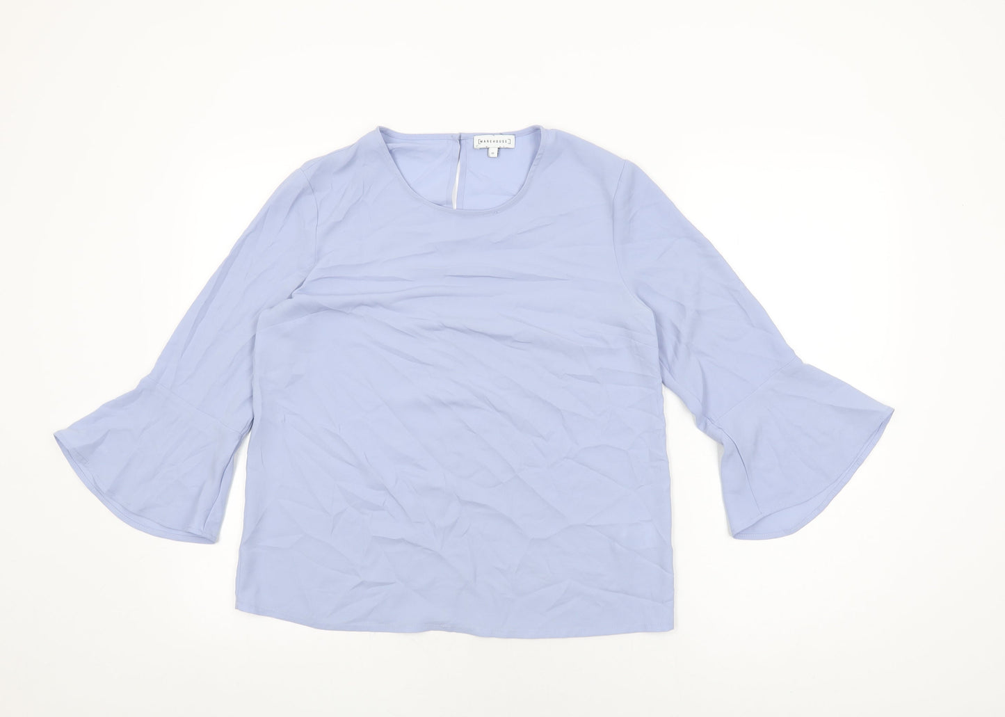 Womens UK Size 10 Warehouse Blue Basic Blouse