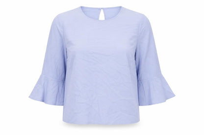 Womens UK Size 10 Warehouse Blue Basic Blouse
