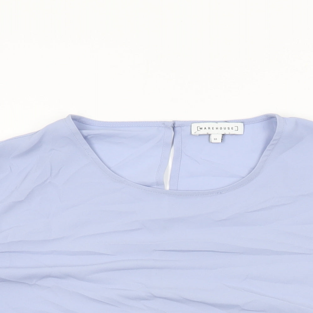 Womens UK Size 10 Warehouse Blue Basic Blouse