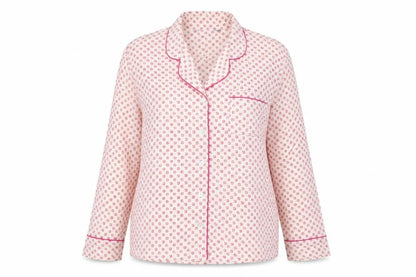 Marks & Spencer Womens Pink Floral Polyester Top Pyjama Top Size 14 Button