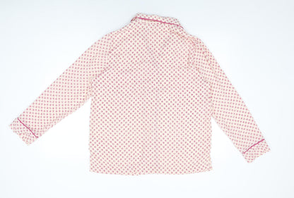 Marks and Spencer Womens Pink Floral Polyester Top Pyjama Top Size 14 Button