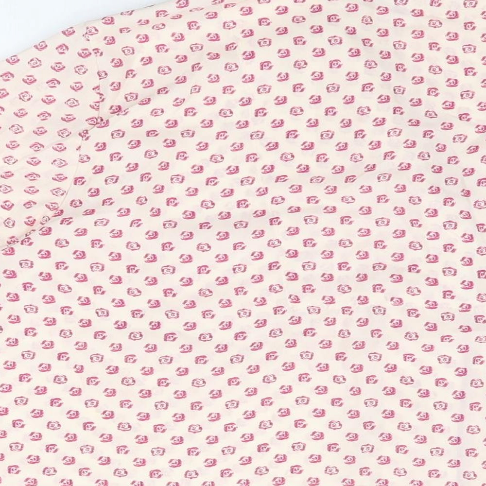 Marks and Spencer Womens Pink Floral Polyester Top Pyjama Top Size 14 Button
