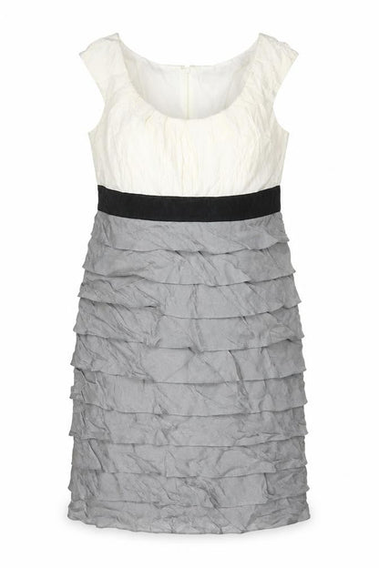 Adress Womens Grey Viscose Bodycon Size 16 Round Neck Zip