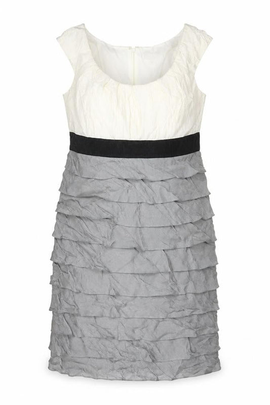 Adress Womens Grey Viscose Bodycon Size 16 Round Neck Zip