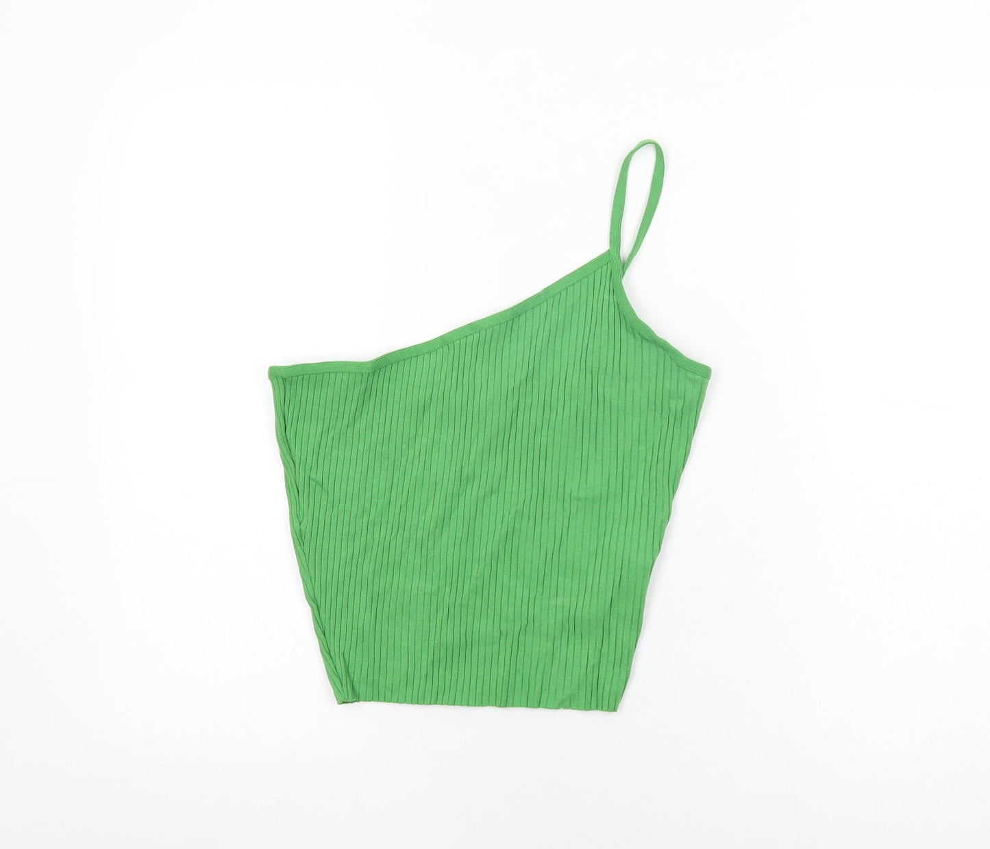 Womens UK Size M Zara Green Cropped T-Shirt
