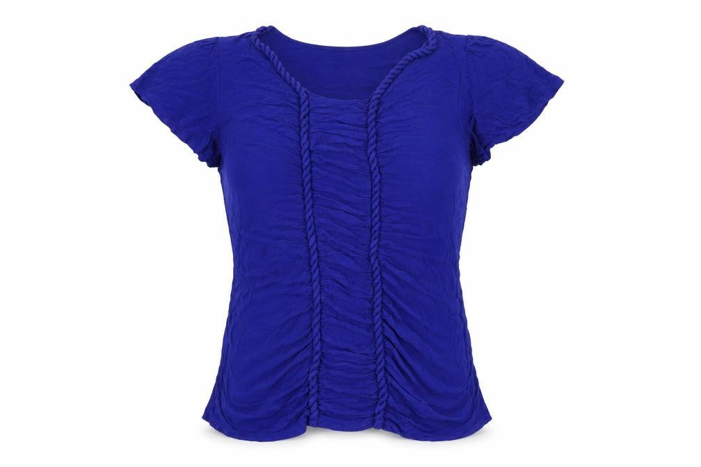 Womens UK Size L Cable & Gauge Blue Basic T-Shirt