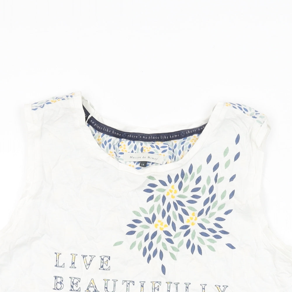 Womens UK Size 14 Maison de Nimes White Basic T-Shirt