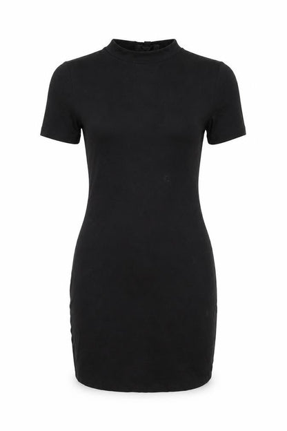 Missguided Womens Black Viscose Bodycon Size 8 Round Neck Pullover
