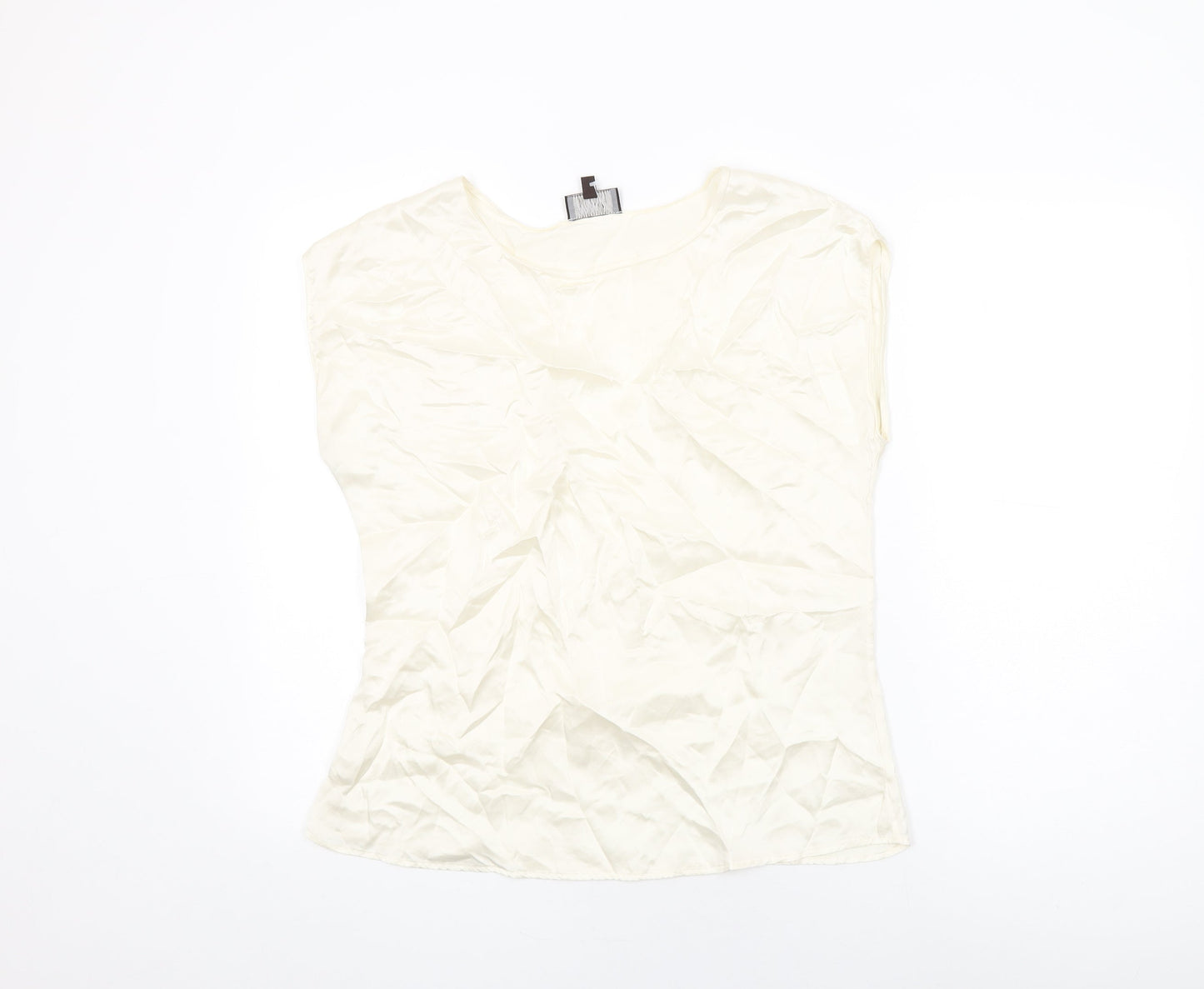 Womens UK Size 12 Pure Ivory Basic T-Shirt